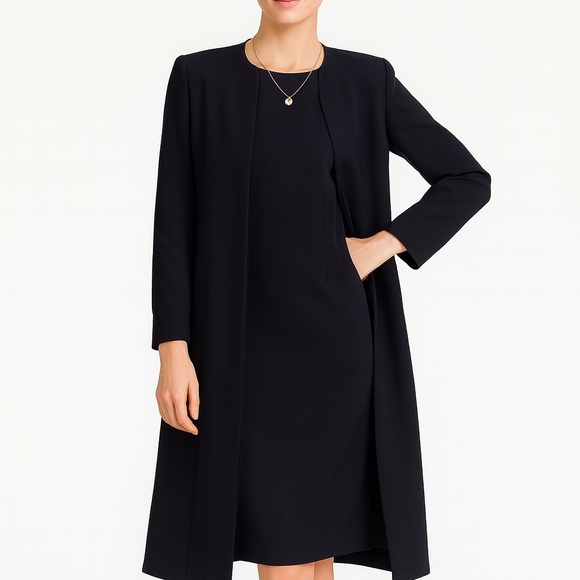 2 piece Escada Black Dress with Matching Coat  Made in Italy 🇮🇹 - Picture 6 of 14